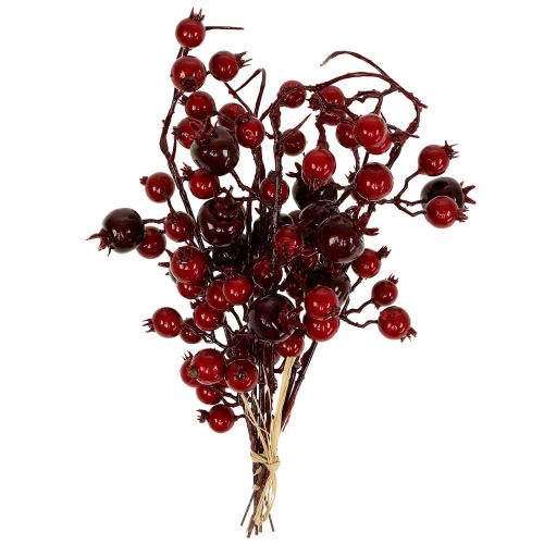 Floristik24 Artificial Rosehip Branch 21cm 6pcs