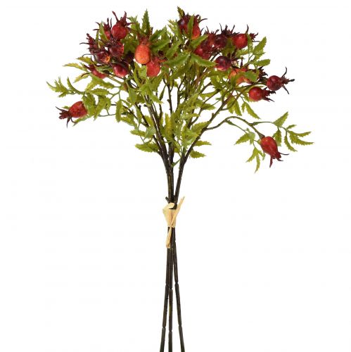 Rosehip Decoration Red Rosehip Branches Artificial 48cm 3pcs | Floristik24.co.uk