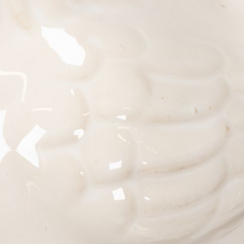 Product Chicken figurine, glossy glazed, for modern home decor, 17cm, 2 pieces