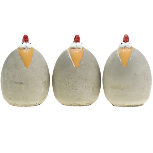 Floristik24 Decoration figure cock concrete 12cm 3pcs