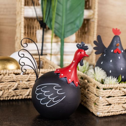 Product Rooster Easter decoration metal decoration chicken black red H13.5cm