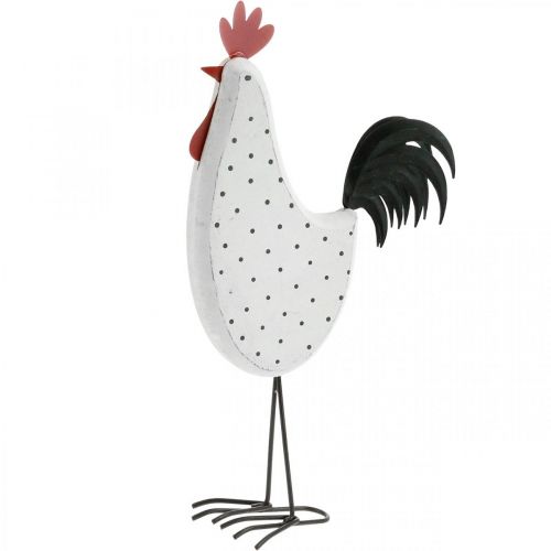 Floristik24 Decorative rooster wood dotted white decorative figure Easter H30cm