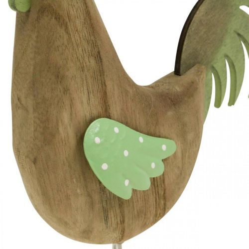 Decorative figure rooster wood, metal green table decoration Easter H23cm | Floristik24.co.uk