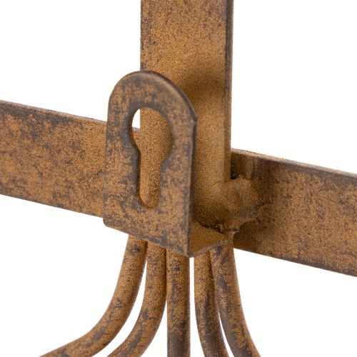 Hook rail for garden tools, garden decorations, rake, spade, and hoe; metal coat rack made of rusted metal, L33.5cm | Floristik24.co.uk