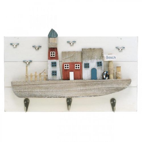 Floristik24 Beach wardrobe, maritime wooden decoration, boat hook rack Shabby Chic L33cm