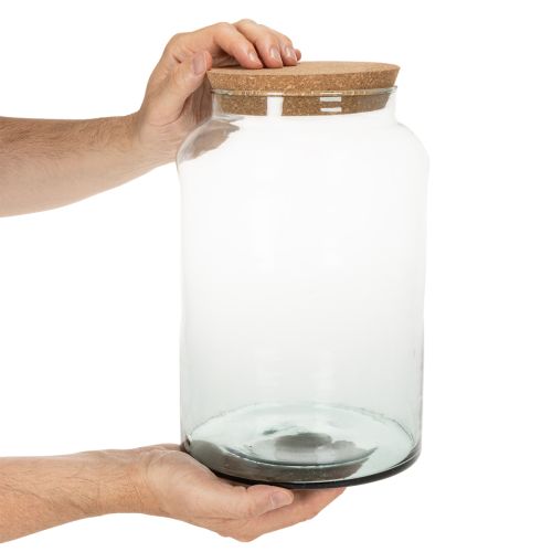Recycled Glass Terrarium Bottle with Cork Lid, 29cm Height, Medium | Floristik24.co.uk