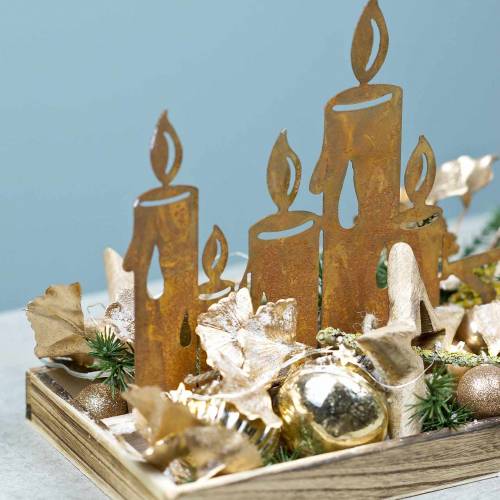 Product Wooden tray candle silhouette patina 35cm × 14cm