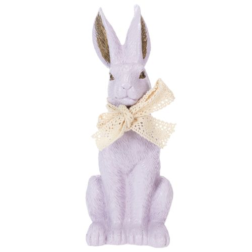Product Easter bunny decorative figure with bow for stylish Easter decoration in the home, 27cm