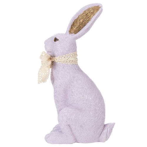 Product Easter bunny decorative figure with bow for stylish Easter decoration in the home, 27cm