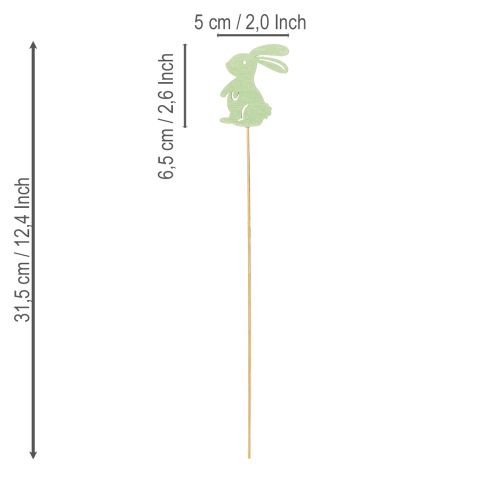 Product Decorative rabbits on a stick as graphic accents for tables and planters, 31.5cm, 16 pieces