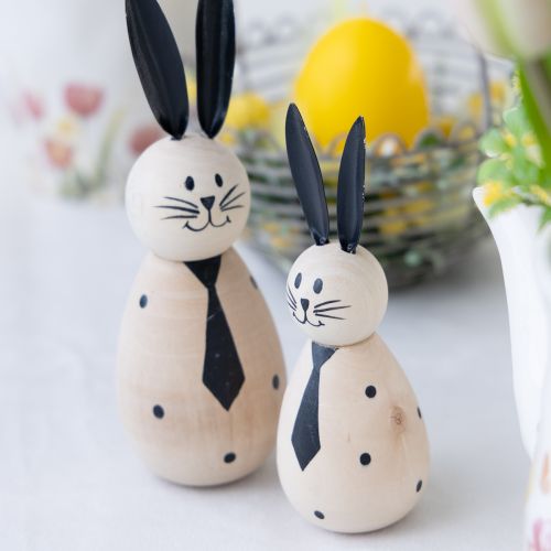 Product Wooden rabbit decorative figure, perfect for calm and timeless decoration, 15cm, 2 pieces