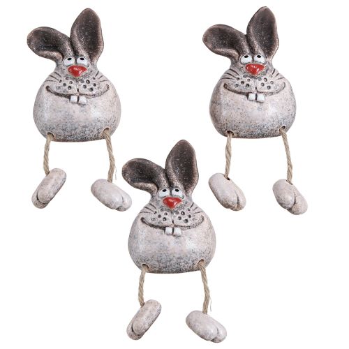 Floristik24 Rabbit Ceramic Decoration Rabbit Edge Stool 6.5×7×9.5cm 3 pcs