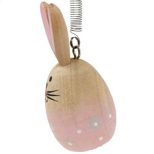Floristik24 Bunny with feather to hang up pink, blue 9cm - 9.5cm