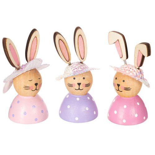 Floristik24 Easter bunny table decoration for spring, decorative bunnies with hats, 7cm, 9 pieces