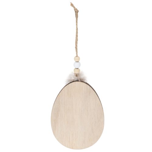 Product Wooden Easter Eggs for Hanging, White and Black, 10cm, 6 Pieces
