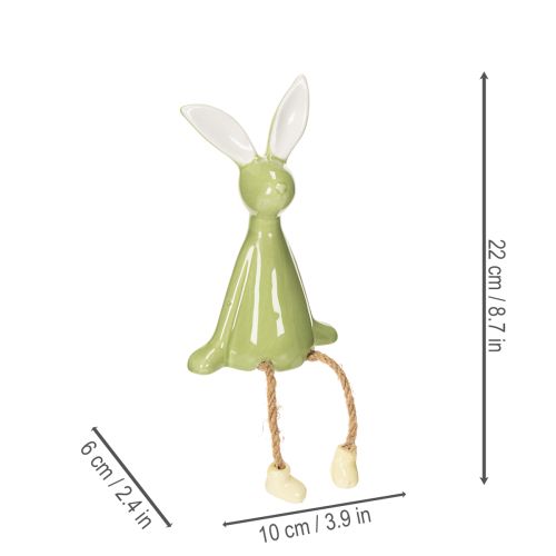 Product Ceramic Easter Bunny Decorative Shelf Sitter for a Cheerful Atmosphere, 22cm, 2 Pieces