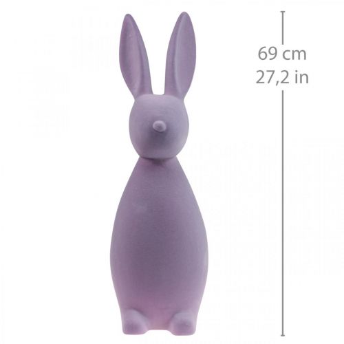 Product Deco Bunny Deco Easter Bunny Flocked Lilac Purple H69cm