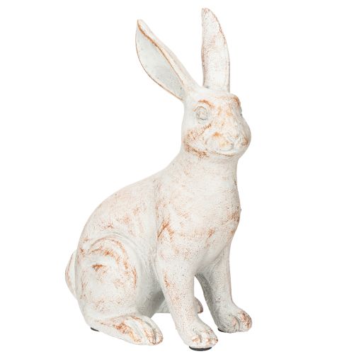 Product Rabbit sitting decorative rabbit artificial stone white brown 15.5x8.5x22cm