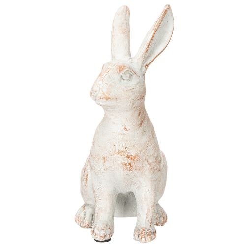 Product Rabbit sitting decorative rabbit artificial stone white brown 15.5x8.5x22cm
