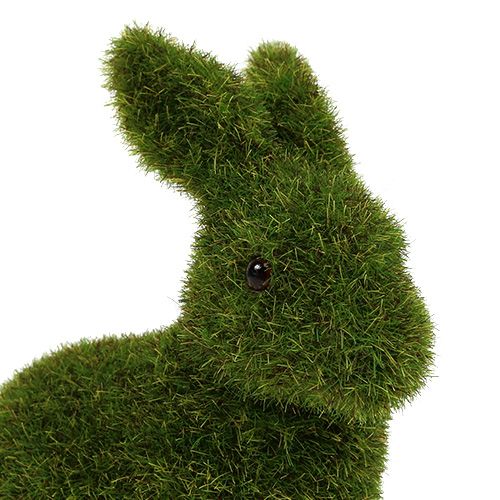 Floristik24 Rabbit sitting Green flocked H13,5cm 4pcs