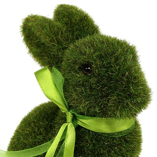 Product Rabbit sitting Green flocked H15cm 3pcs