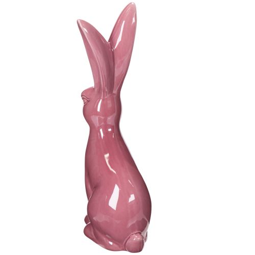 Product Easter decoration rabbit ceramic shiny figure for Easter and spring 37cm