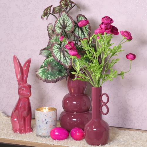 Product Easter decoration rabbit ceramic shiny figure for Easter and spring 37cm