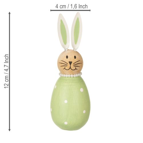 Product Decorative rabbit figurines in an egg design for spring-like home decor, 12cm, 3 pieces