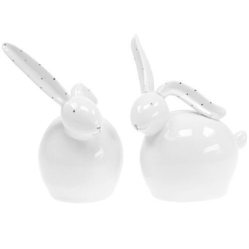 Floristik24 Ceramic rabbit white 14cm 2pcs