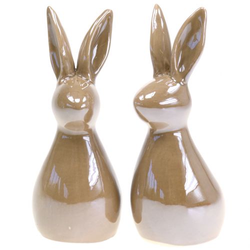 Floristik24 Deco Rabbit Brown Mother of Pearl 15,5cm 2pcs