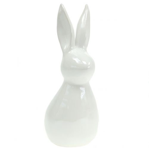 Floristik24 Decorative bunny white mother-of-pearl 18.5cm