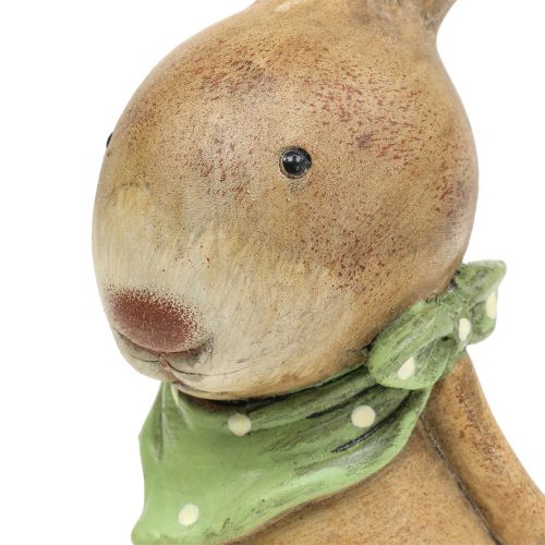 Floristik24 Easter bunny with neckerchief brown, green 26cm 2pcs