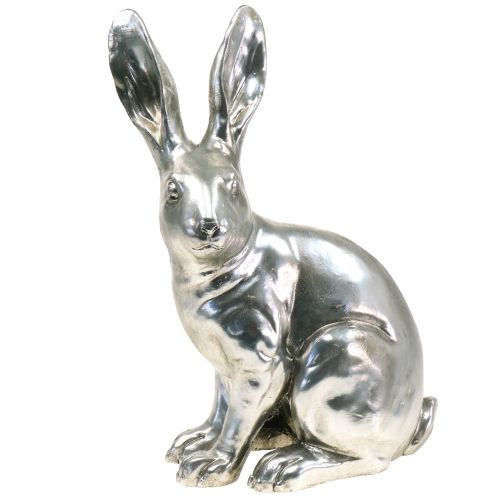 Floristik24 Deco rabbit silver H36cm
