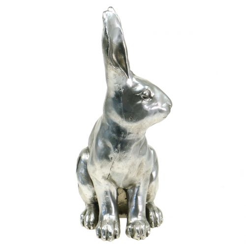 Floristik24 Deco rabbit silver H36cm