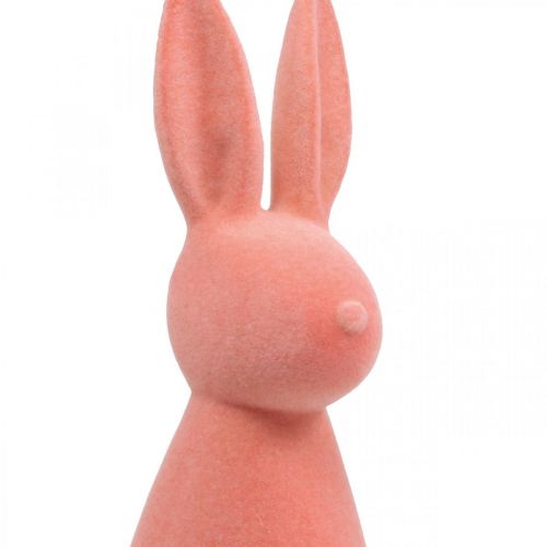 Floristik24 Deco rabbit flocked apricot, Easter decoration H30cm 2pcs