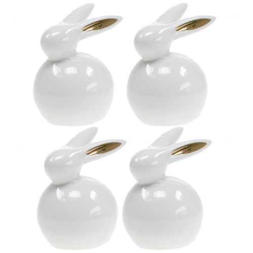 Floristik24 Easter Figurine Rabbit White-Gold 8,5cm 4pcs