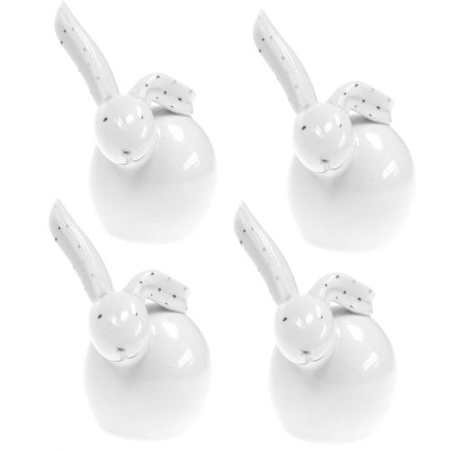 Floristik24 Ceramic rabbit white 8.5cm 4pcs