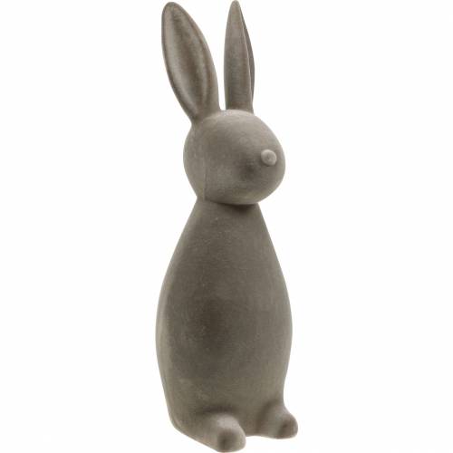 Floristik24 Bunny dark gray flocked Easter Bunny Easter decoration table decoration Easter