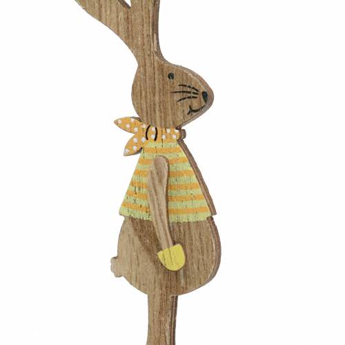 Product Easter decoration rabbit with stick wood assorted natural 11cm 16p