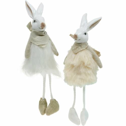 Floristik24 Easter decoration rabbit edge seat 26cm Easter bunny figure 2pcs