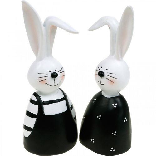 Floristik24 Pair of bunnies, spring decoration, bunny busts, table decoration, Easter H18.5/18cm set of 2