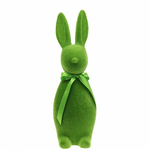 Floristik24 Flocked rabbit green H42cm