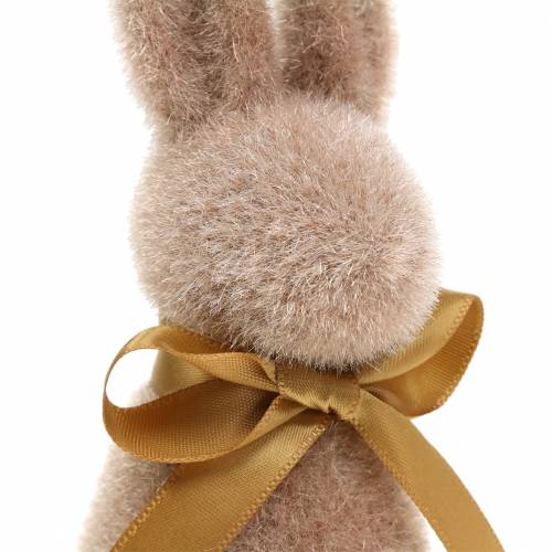 Floristik24 Bunny flocked light brown 16cm 4pcs