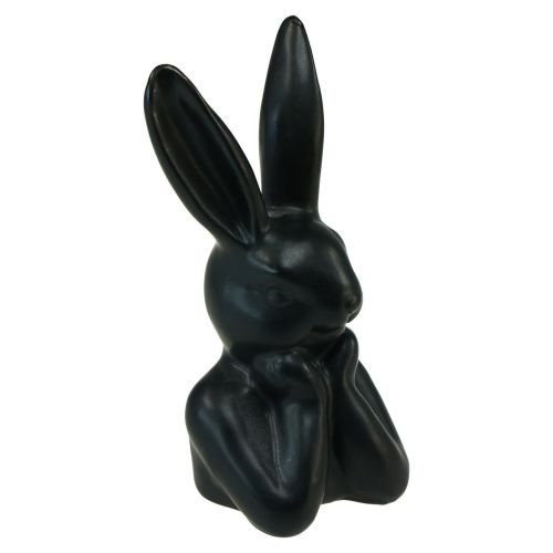 Rabbit thinking rabbit bust black 7×6×15cm