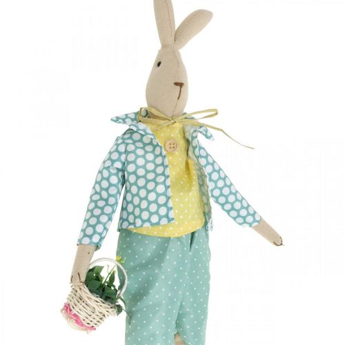 Product Fabric easter bunny, bunny with clothes, easter decoration, bunny boy H46cm