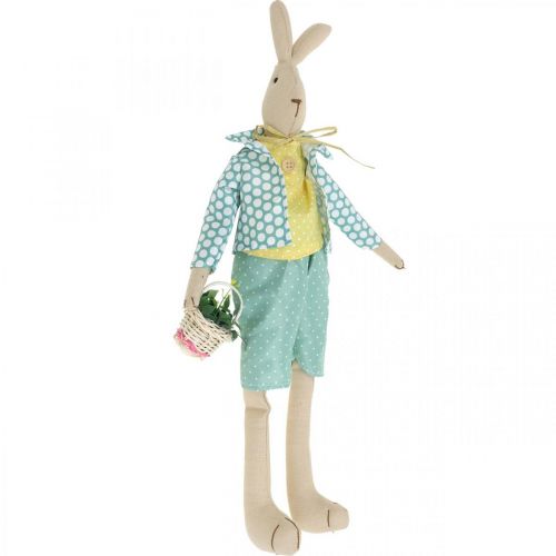 Floristik24 Fabric easter bunny, bunny with clothes, easter decoration, bunny boy H46cm