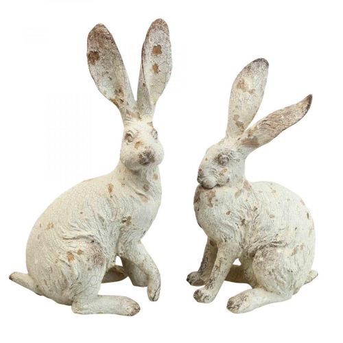 Floristik24 Decorative rabbit sitting shabby chic spring decoration H25cm 2pcs