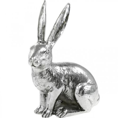 Floristik24 Easter bunny sitting silver bunny figure table decoration Easter 16.5cm