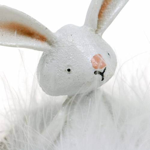 Floristik24 Easter bunny in the nest, spring decoration, decoration bunny, Easter decoration, bunny figure white 4pcs