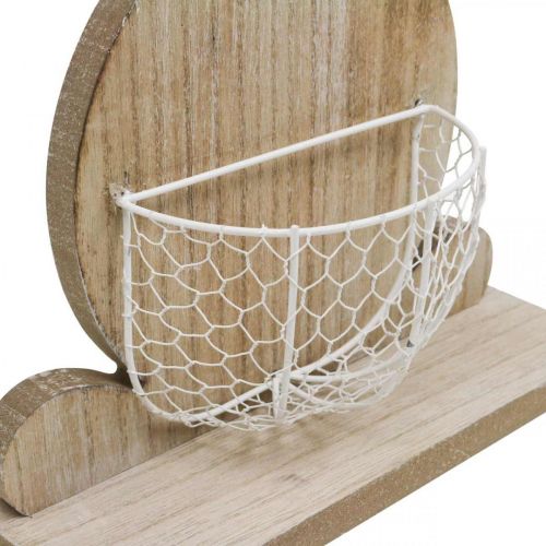 Floristik24 Wooden bunny with basket, spring decoration, Easter bunny with plant basket nature, white H48cm
